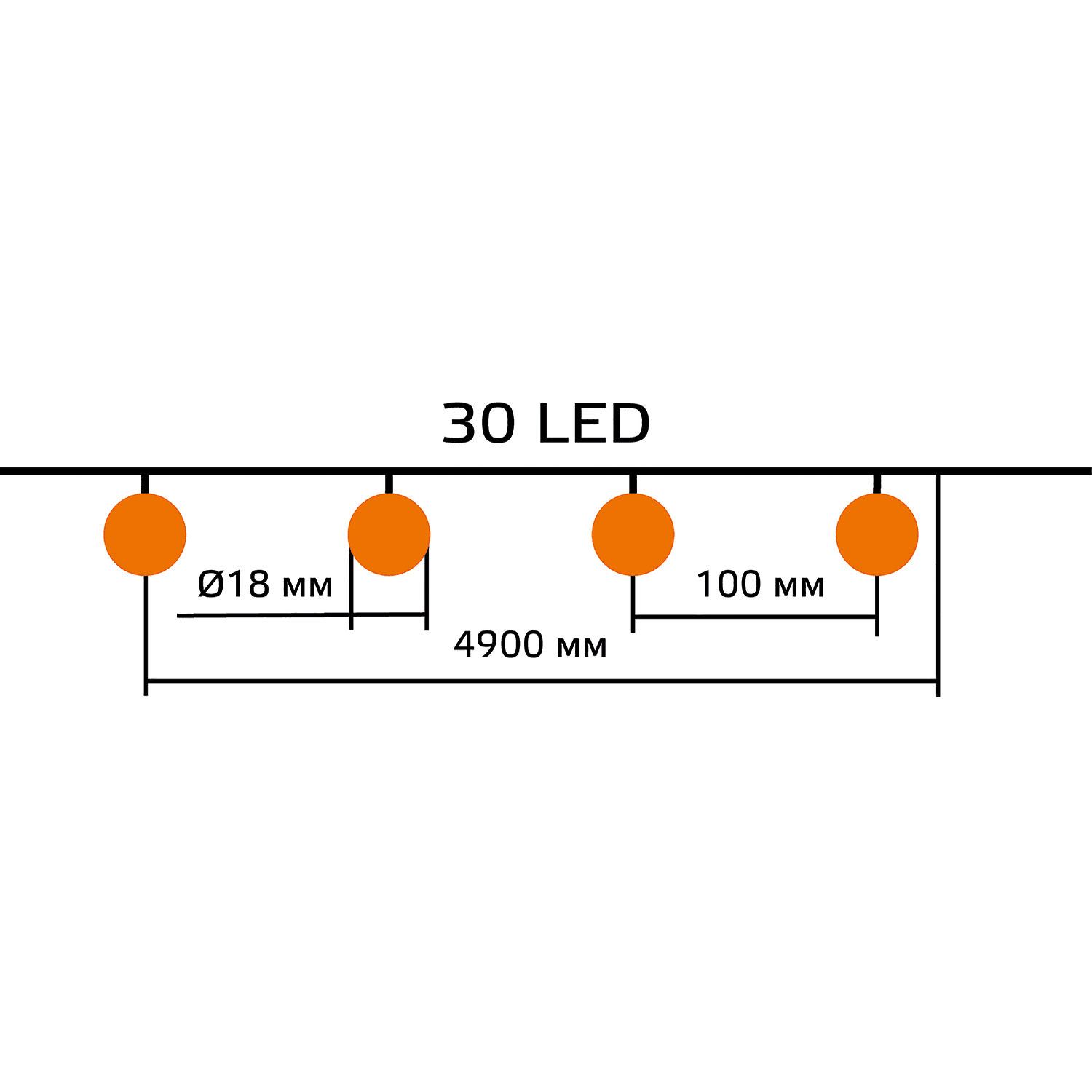 Gauss Гирлянда садовая на солнечной батарее 30 LED ламп Шары Белый свет Solar, 1/24 GS032 — миниатюра 5