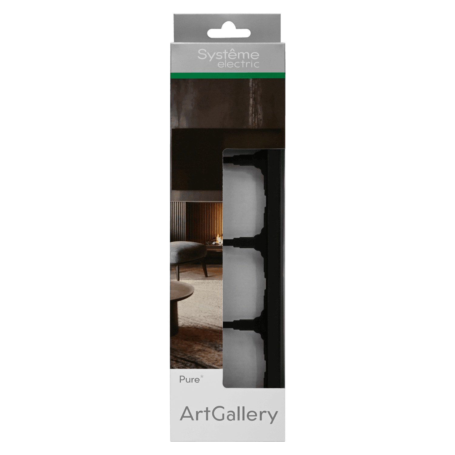Systeme Electric ArtGallery Pure Матовое органическое стекло Черный Рамка 4-ая — миниатюра 3