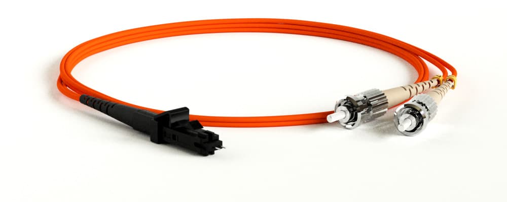 Hyperline FC-D2-50-MTRJM/PR-ST/PR-H-1M-LSZH-OR Патч-корд волоконно-оптический (шнур) MM 50/125, ST-MTRJ(папа), 2.0 мм, duplex, LSZH, 1 м 27902