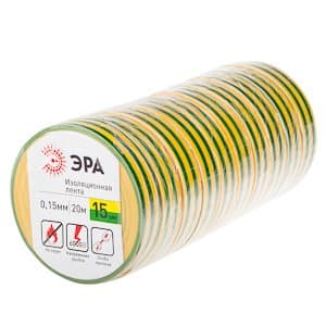 ЭРА 43805/43799 ПВХ-изолента 15мм*20м желто-зеленая — миниатюра 2