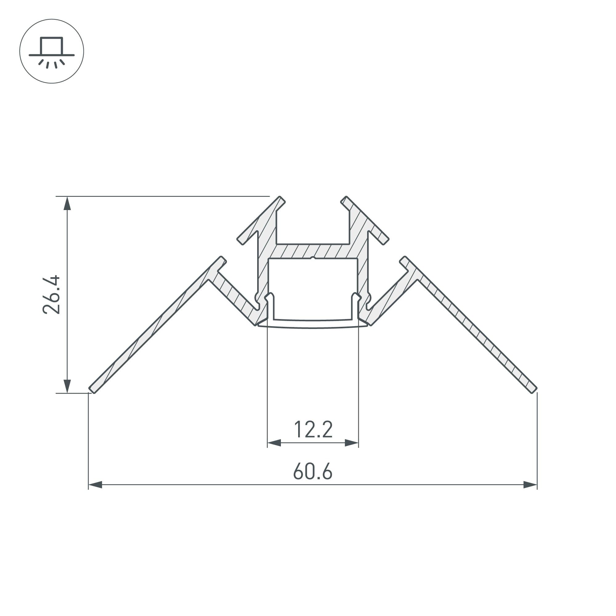 Arlight Профиль ARH-DECORE-S12-INT-2000 ANOD внутренний (Алюминий) 023868 — миниатюра 2