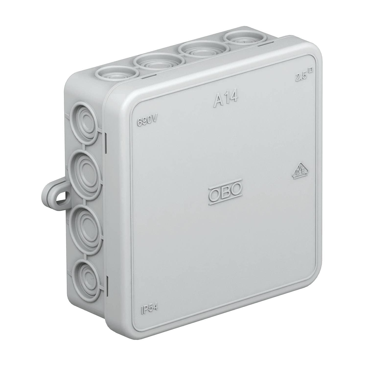 OBO Bettermann Распределительная коробка A14, 100x100x40 мм, степень защиты IP55 2000378