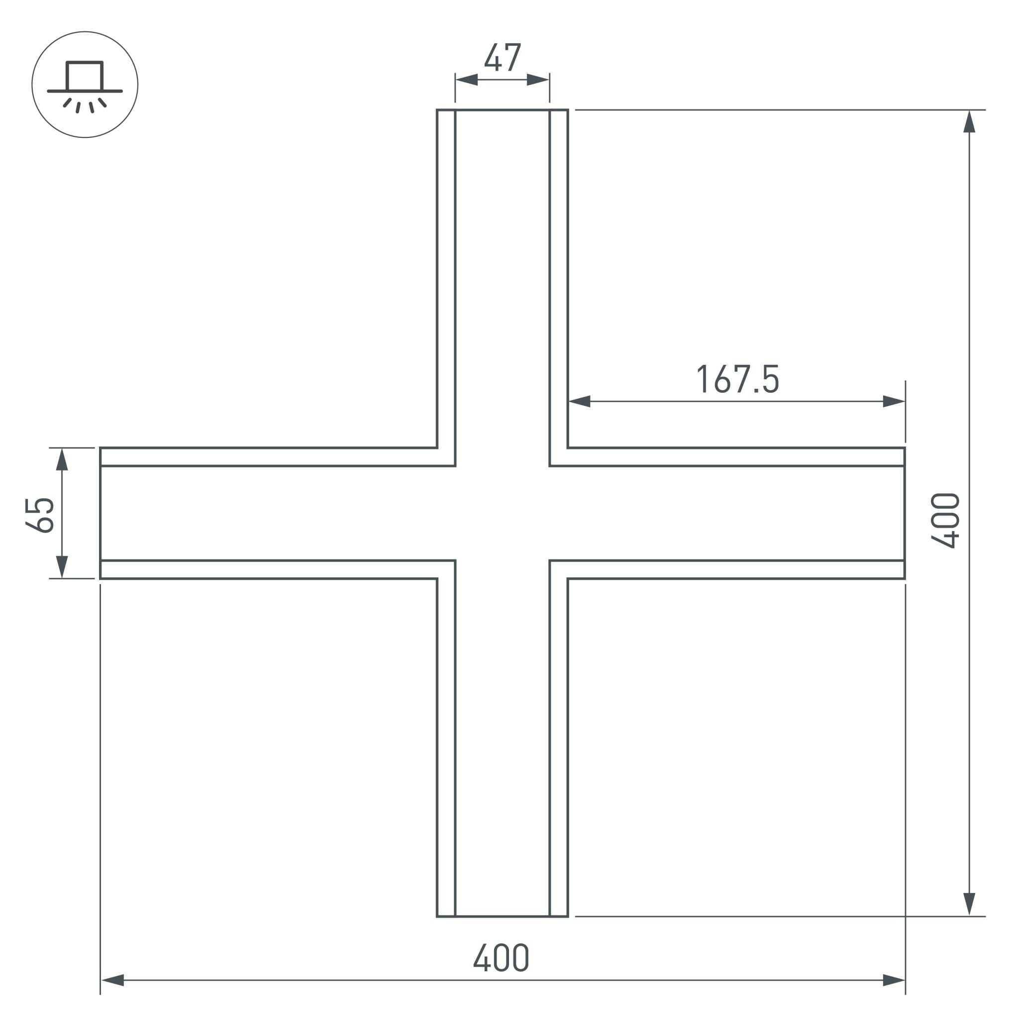 Arlight Крестовина SL-LINIA65-F (Металл) 030127 — миниатюра 2
