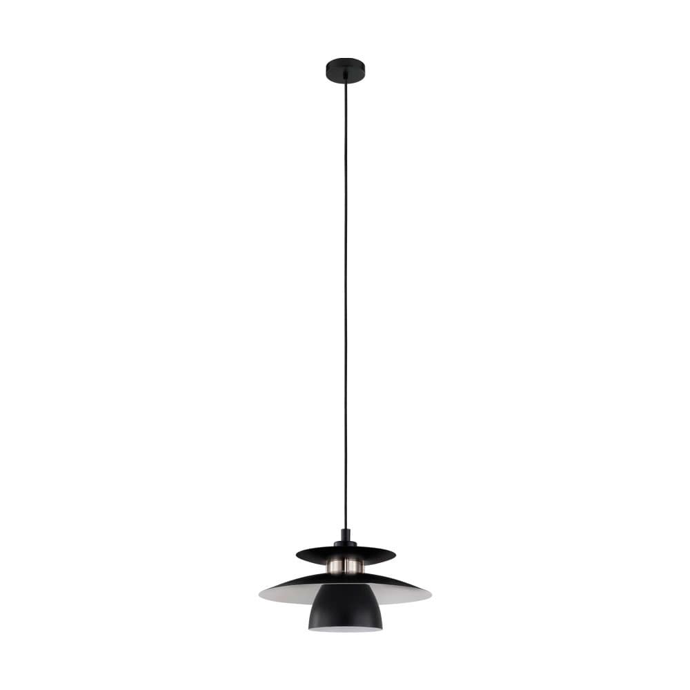 Eglo 98735 Подвес BRENDA, 1х40W(E27), Ø320, H1500, сталь, черный, никель матовый