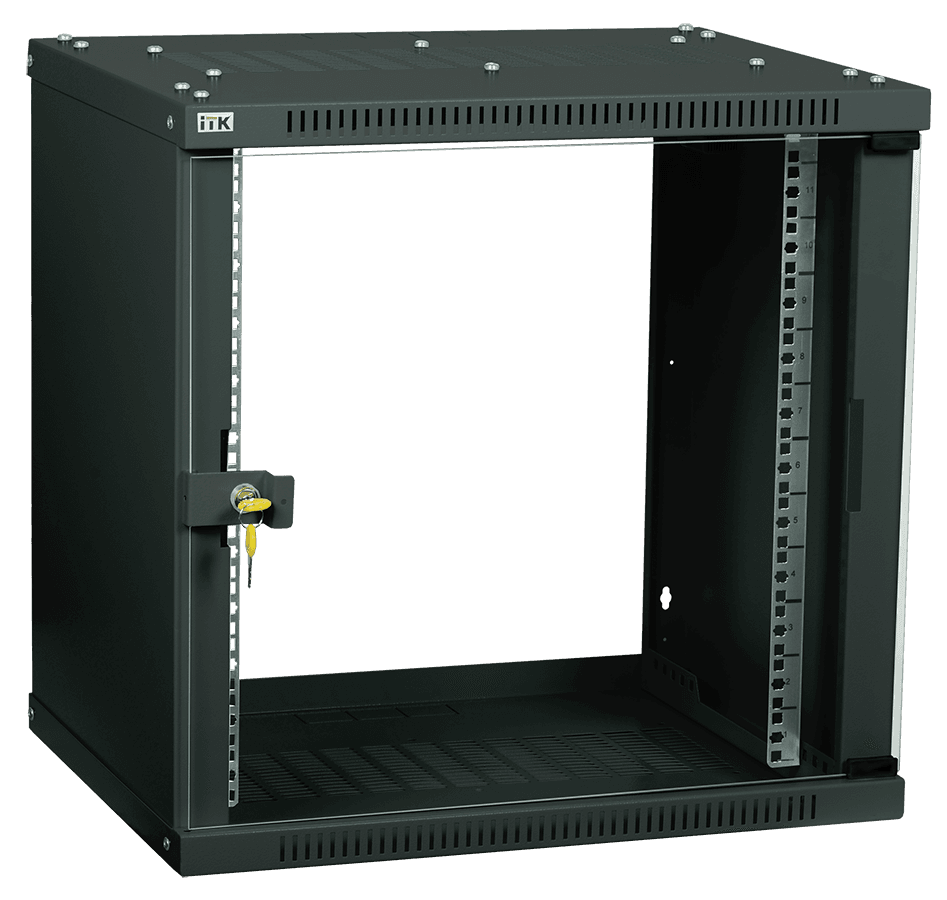 IEK LINEA WE ITK Шкаф LINEA WE 12U 600x650мм дверь, стекло черный LWE5-12U67-GF — миниатюра 2