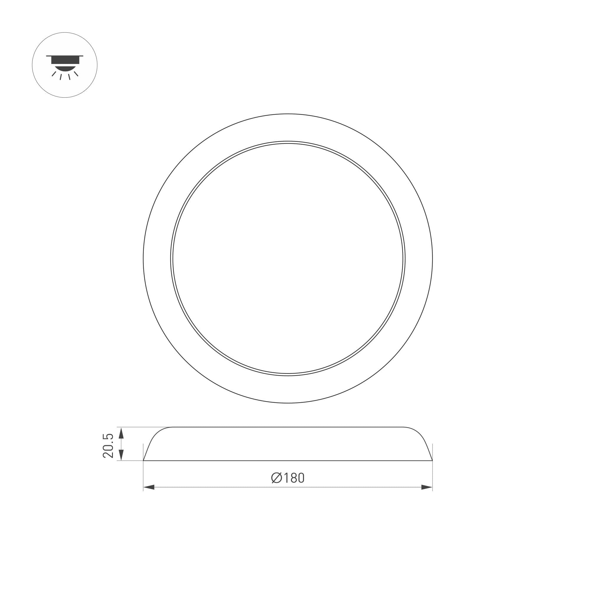 Arlight Светильник CL-FIOKK-R180-12W Day4000-MIX (WH, 120 deg, 230V) (IP44 Пластик, 3 года) 034466 — миниатюра 7