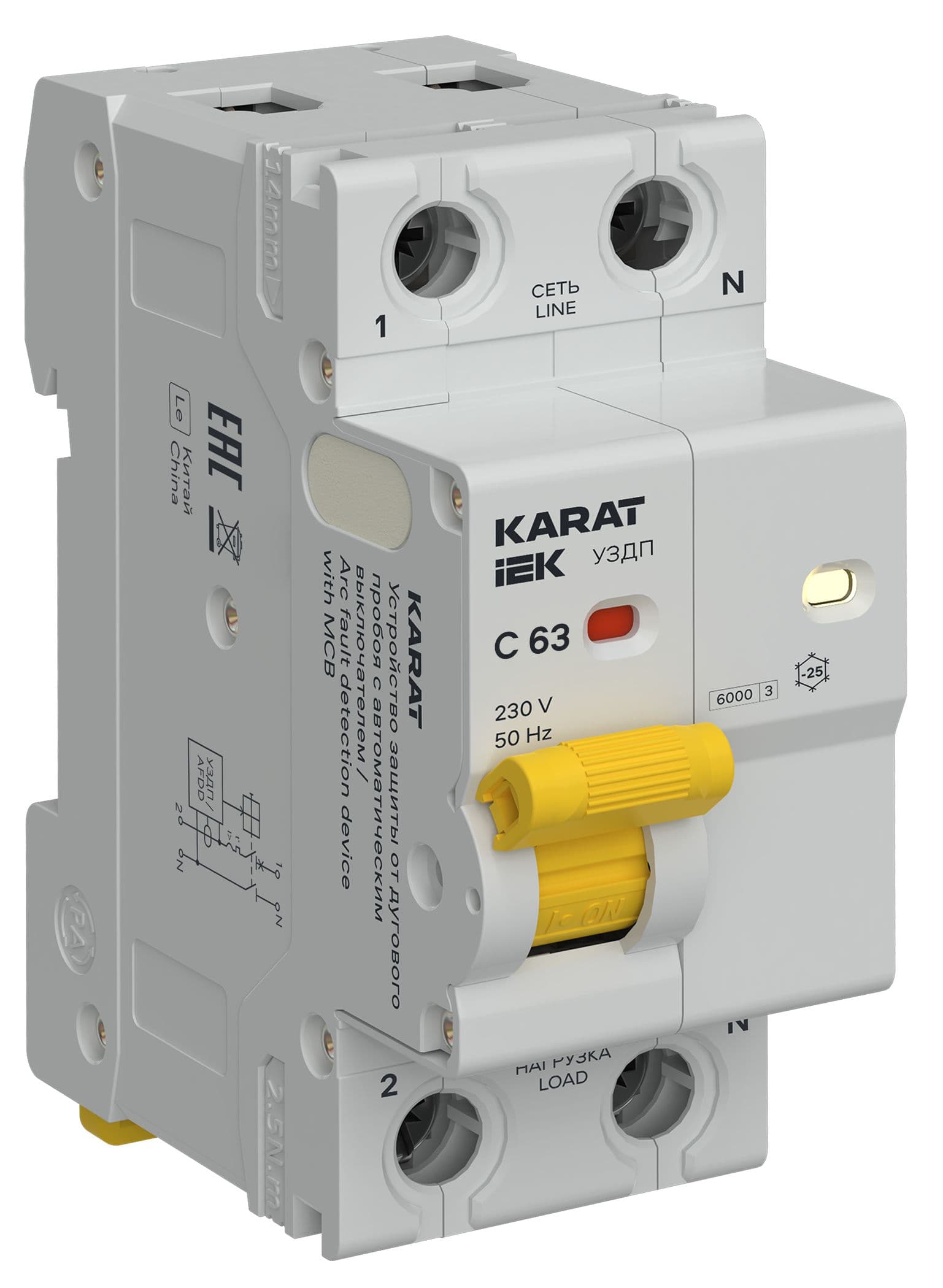 IEK KARAT УЗДП c авт. выкл. 1P+N C 63A