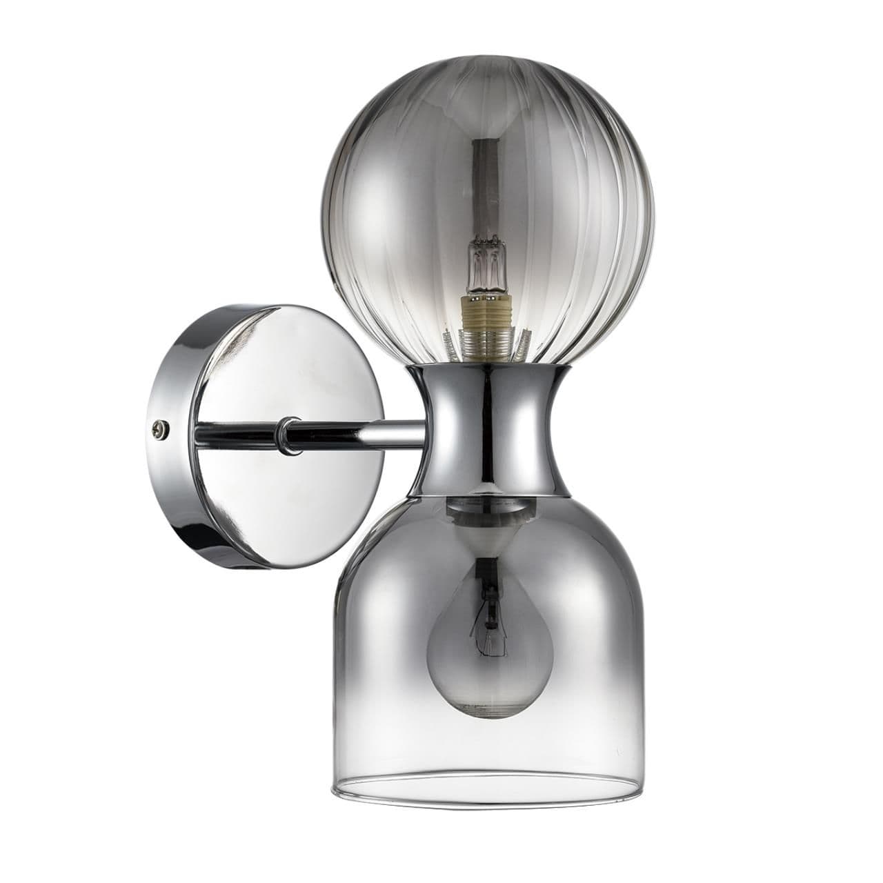 Lumion 8114/2W MODERNI LN25 хром/дымчатый, металл/стекло Бра G9 30W + E14 40W 220V TAUNA