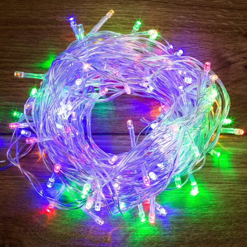 Гирлянда "Твинкл-Лайт" 20 м, прозрачный ПВХ, 160 LED, цвет мультиколор 303-309