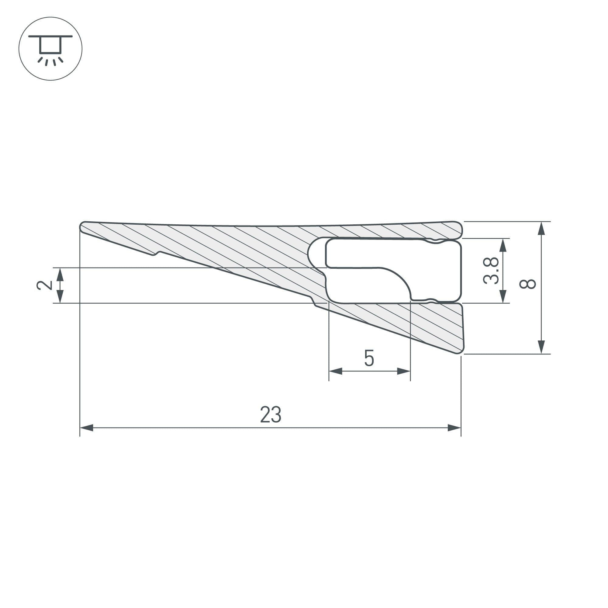 Arlight Профиль SL-MINI-SHELF-H8-2000 ANOD СHAMPAGNE (Алюминий) 038205 — миниатюра 2