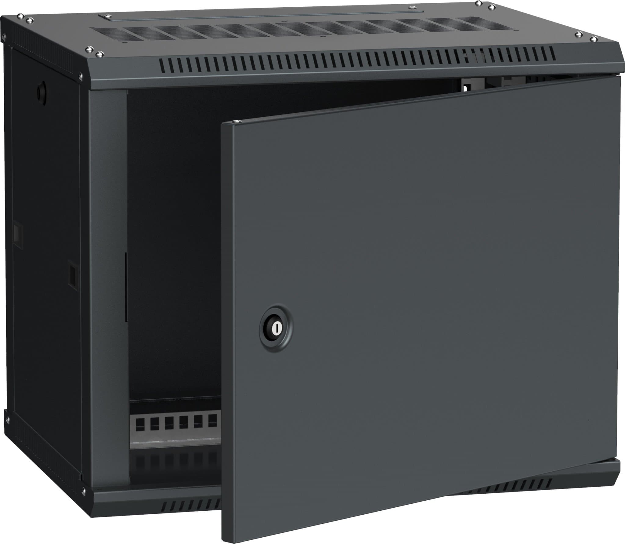 IEK LINEA W ITK Шкаф LINEA W 6U 600x450 мм дверь металл, RAL9005 LWR5-06U64-MF