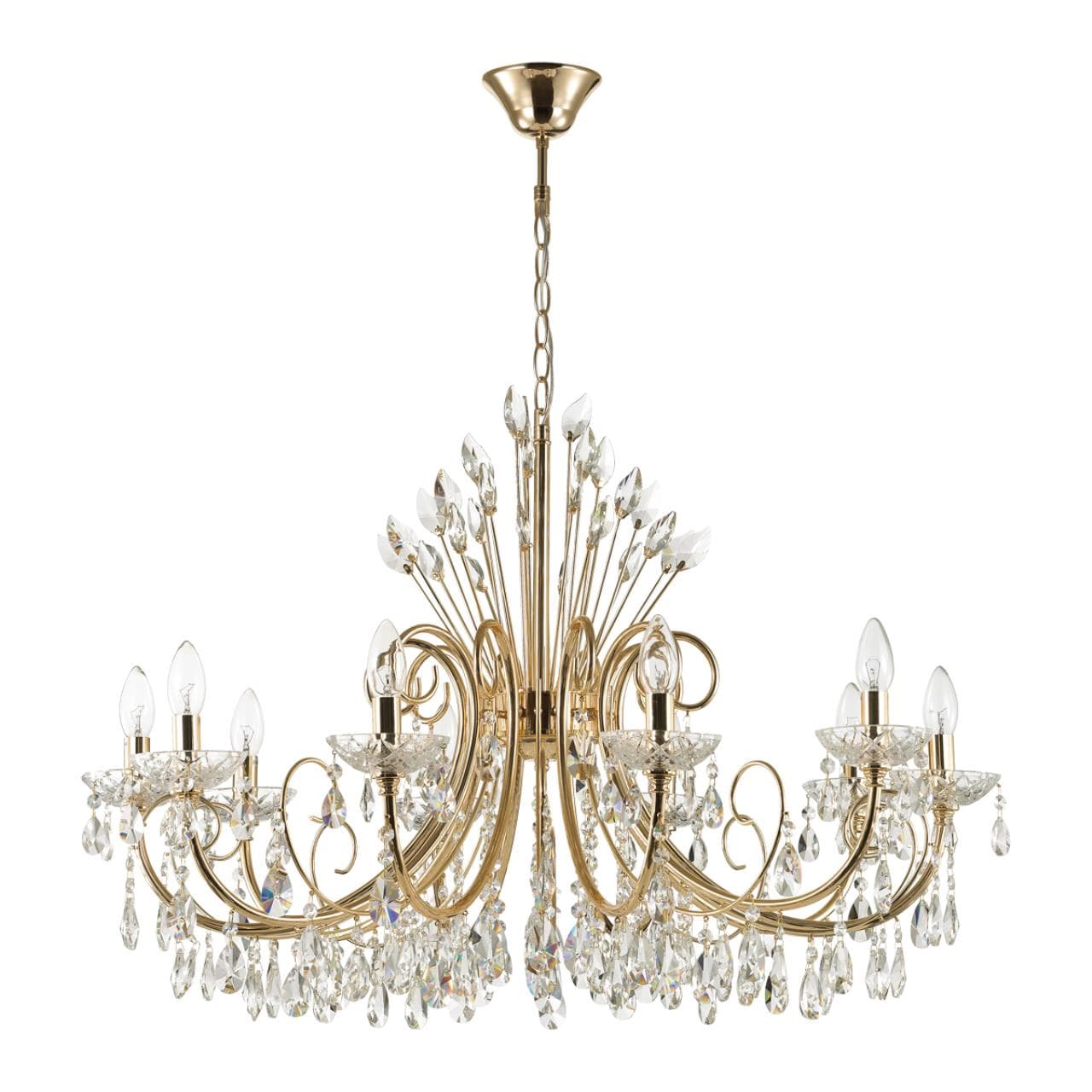 Odeon Light 4977/10 HALL ODL23 000 золотой/хрусталь Люстра E14 10*40W VERSIA