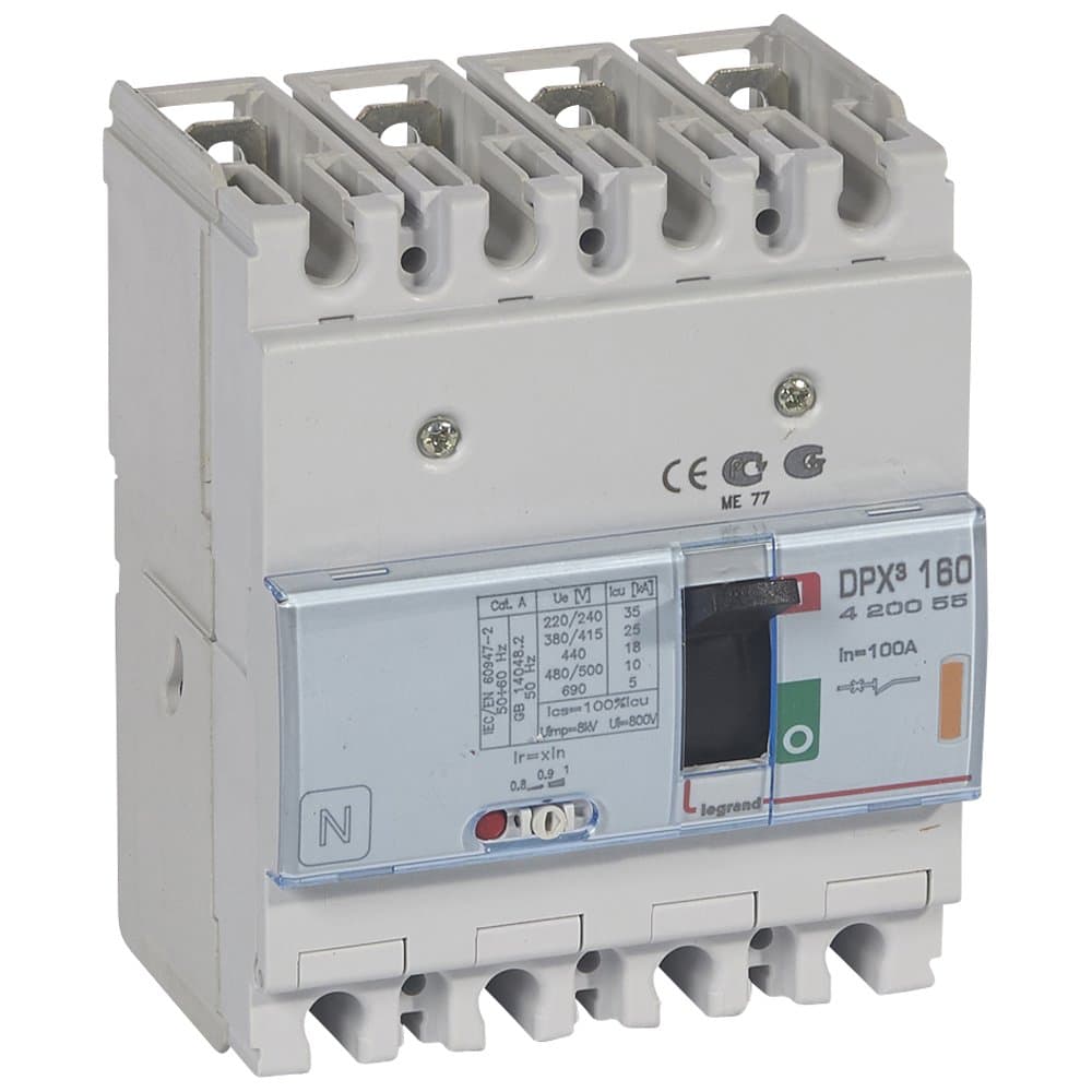 Legrand DPX3 160 Автоматический выключатель 4P 100А 25kA 420055