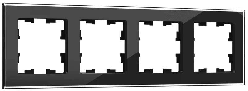 IEK BRITE DECOR Черный глянец стекло Рамка 4-м РУ-4-2-БрЧ