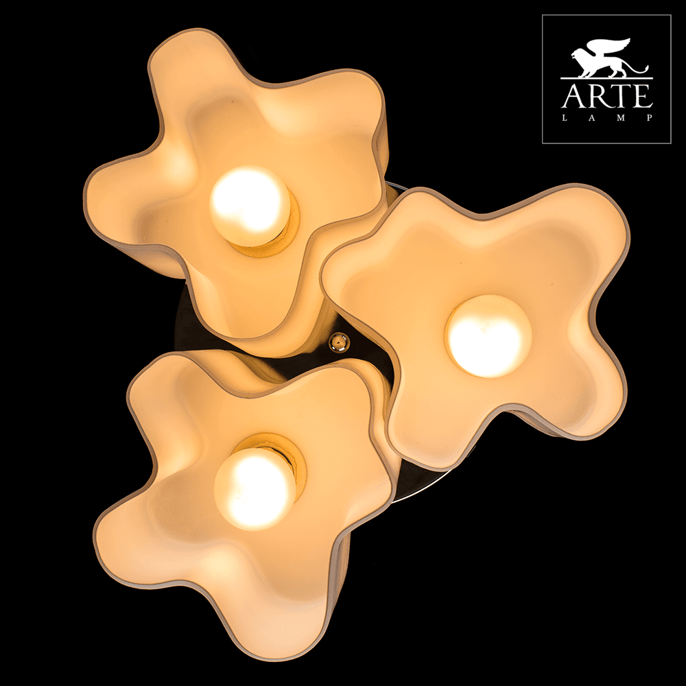 Arte Lamp Serenata Хром/Белый Светильник потолочный 3x40W 3xE27 A3479PL-3CC — миниатюра 4