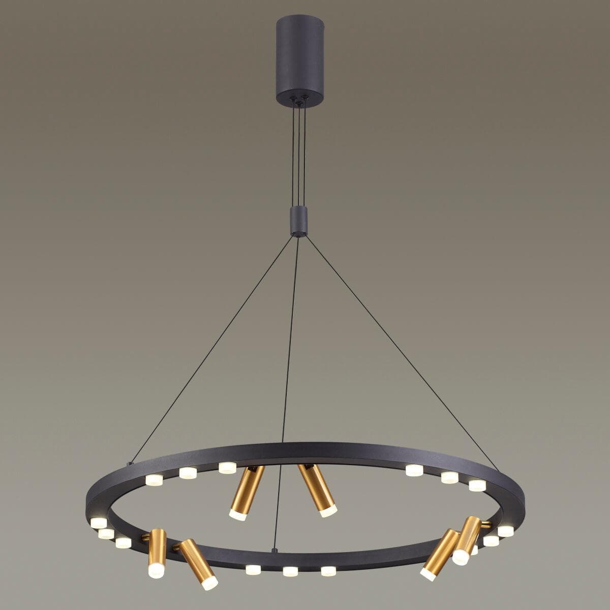 Odeon Light 3918/63L ODL20 38 черный/золотистый/металл Подвесной светильник LED 63W 4000K BEVEREN — миниатюра 3