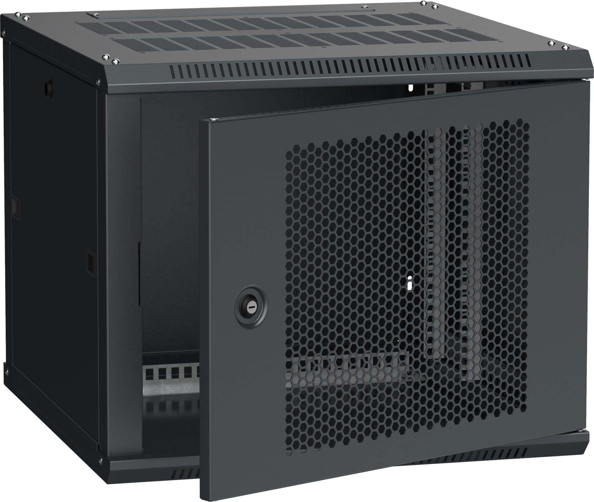 IEK LINEA W ITK Шкаф LINEA W 9U 600x600 мм дверь, перфорированная, RAL9005 LWR5-09U66-PF