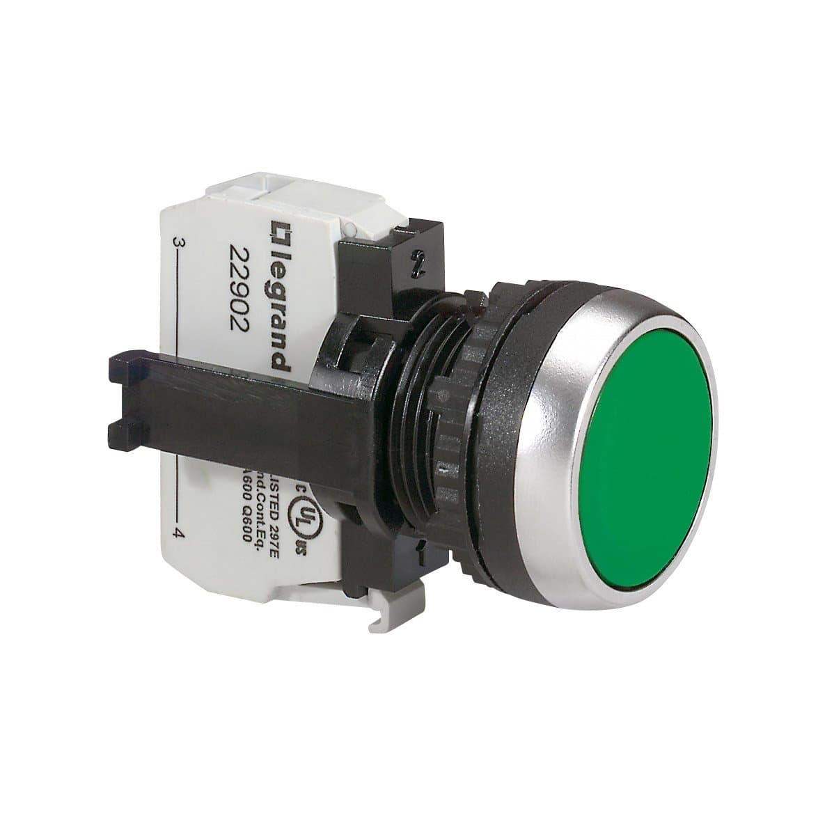 Legrand Osmoz Кнопка с потайными толкателями, 1НО, зеленая 023702