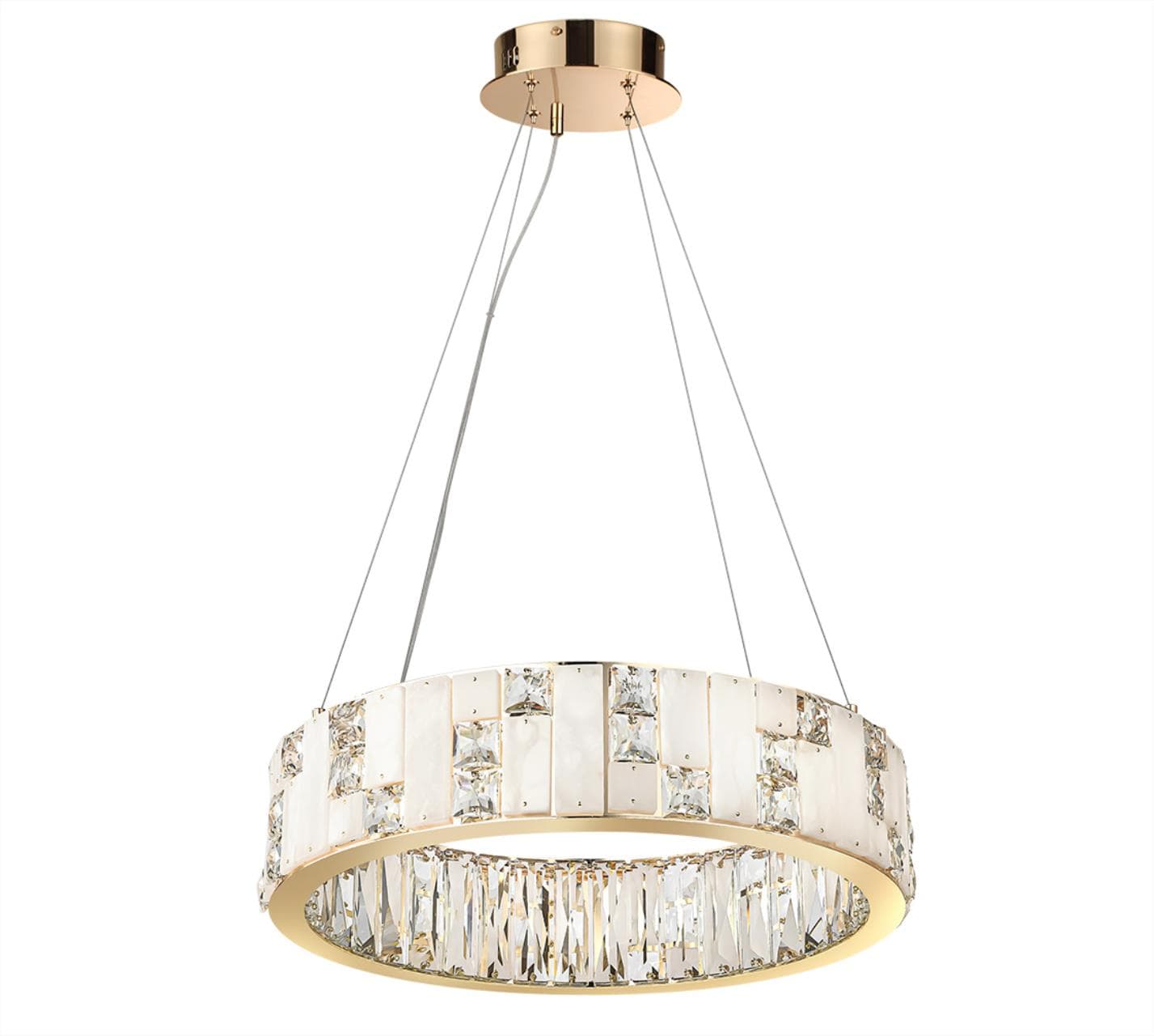 Odeon Light 5072/60L HALL ODL24 495 золото/прозрачный/белый/металл/хрусталь/алебастр Люстра LED 60W 3700K CROSSA