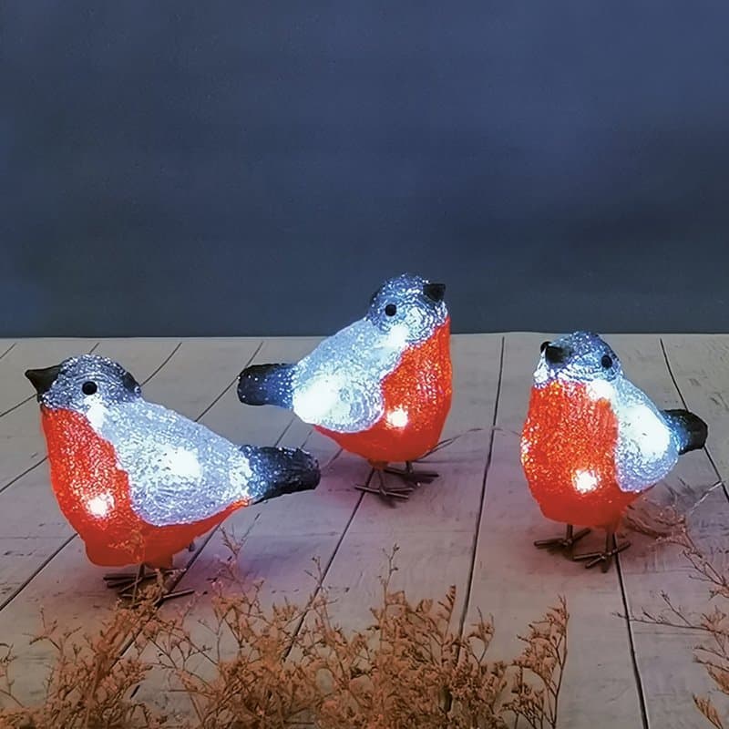 NEON-NIGHT Акриловая светодиодная фигура «Семья снегирей» 16х9х13 см, 40 LED, IP65, понижающий трансформатор в комплекте 513-346