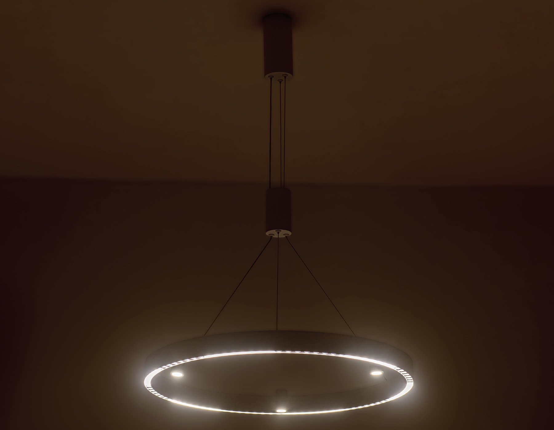 Ambrella Светильник подвесной светодиодный FL5844/1+3 WH белый 40W 3000K/4200K/6400K D600*1200 (без ПДУ) — миниатюра 4