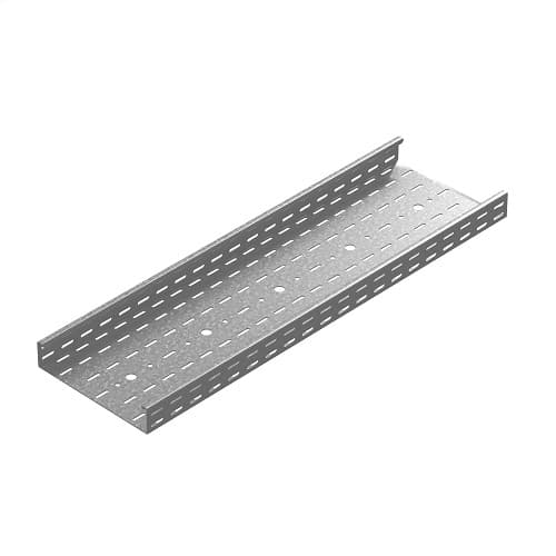 OSTEC Промышленный лоток кабельный перфорированный 100х60х3000, толщ. 2,0 мм, Сендзимир цинк