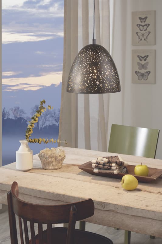 Eglo Подвес SAFI, 1х60W (E27), Ø275, H1100, сталь, коричневый, золотой 49814 — миниатюра 2