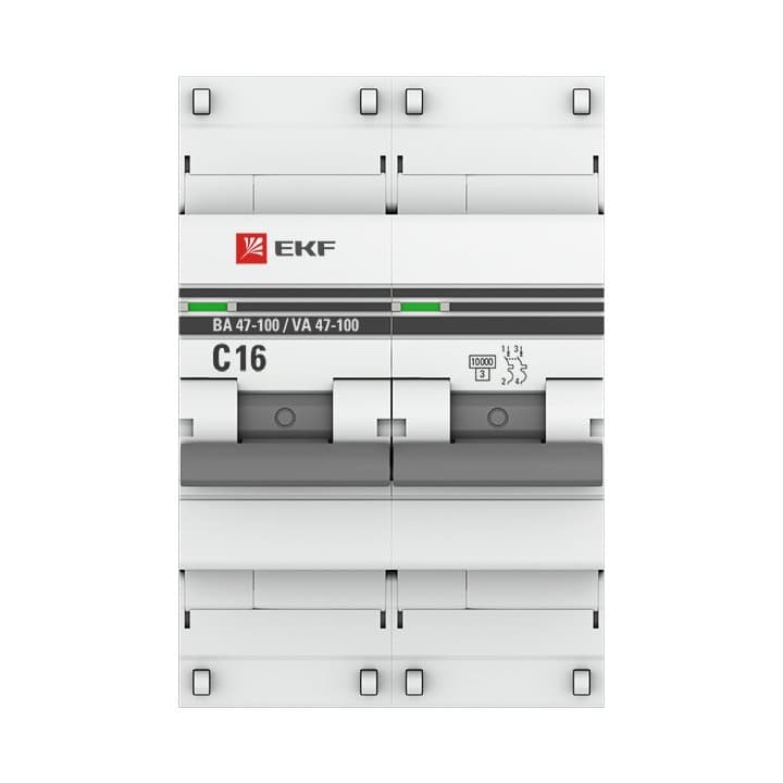 EKF PROxima ВА 47-100 Автоматический выключатель (С) 2P 16А 10kA mcb47100-2-16C-pro — миниатюра 3