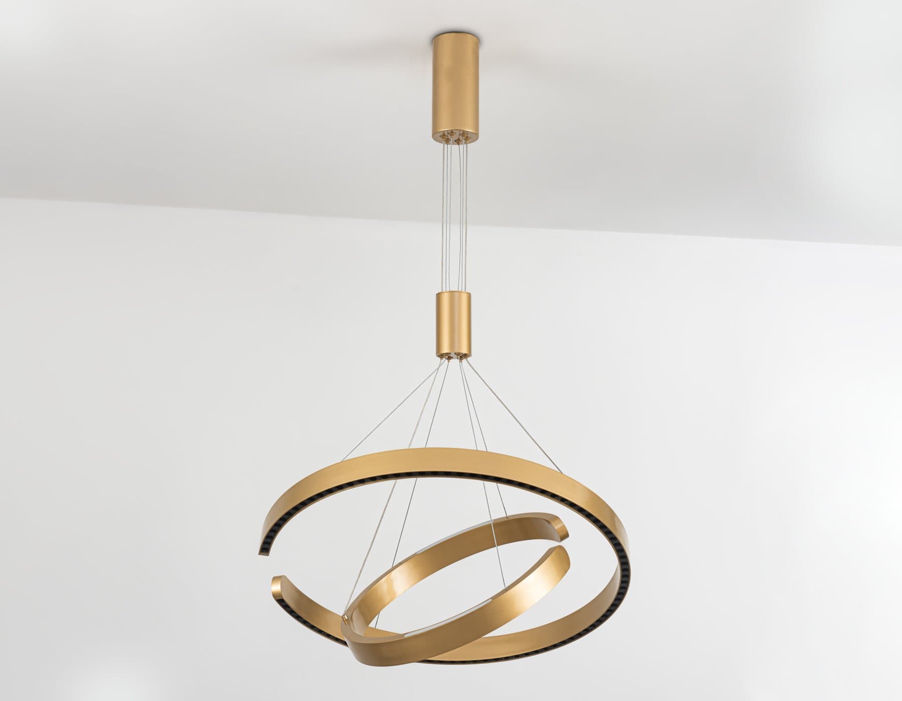 Ambrella Светильник подвесной светодиодный FL5885/2 GD золото 45W 3000K/4200K/6400K D600/400*1200 (без ПДУ) — миниатюра 6