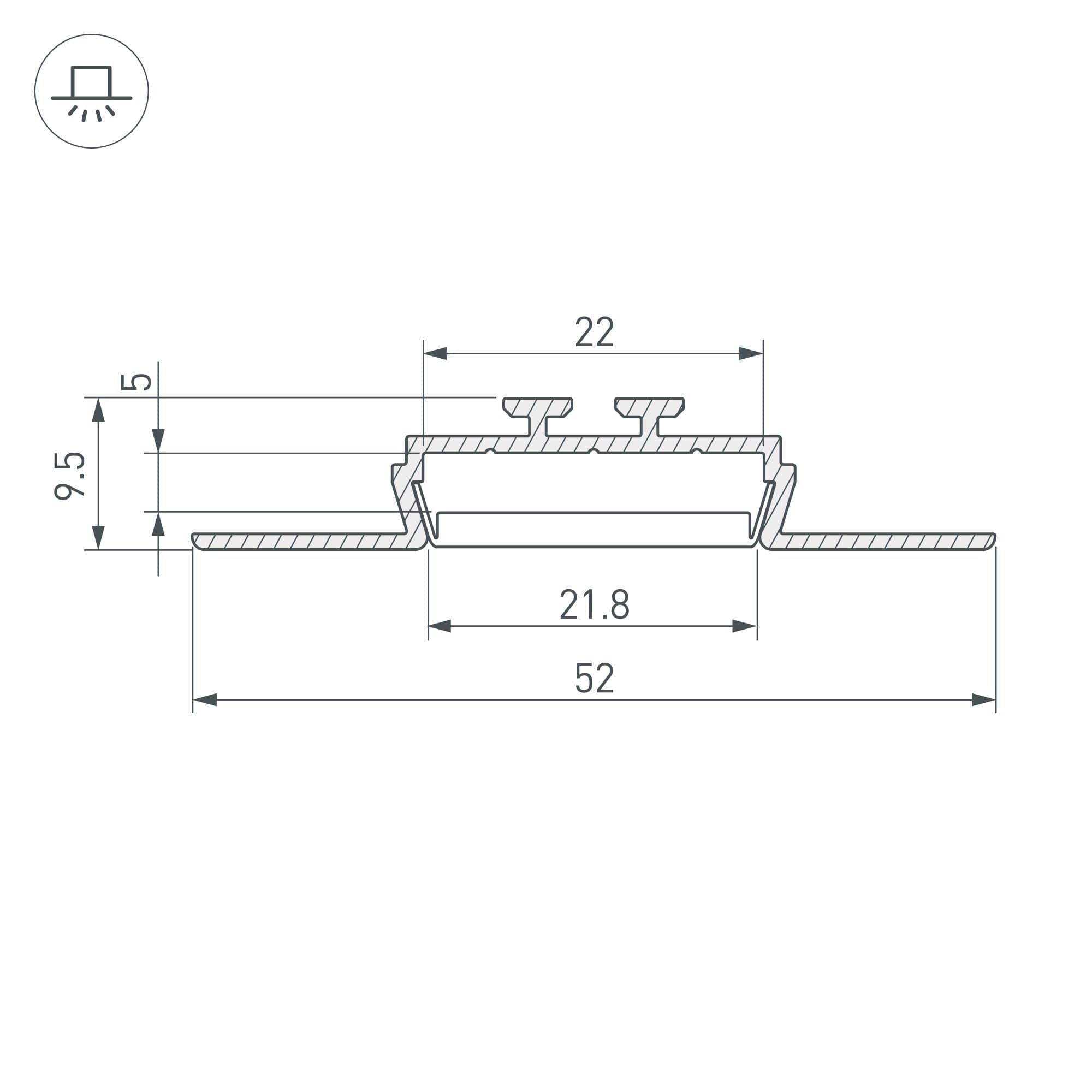 Arlight Профиль KLUS-LOCK-FM-2000 ANOD (Алюминий) 019185 — миниатюра 3
