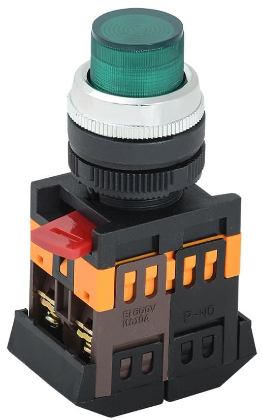 IEK Кнопка ABLFP-22 зеленый d22мм неон/240В 1з+1р