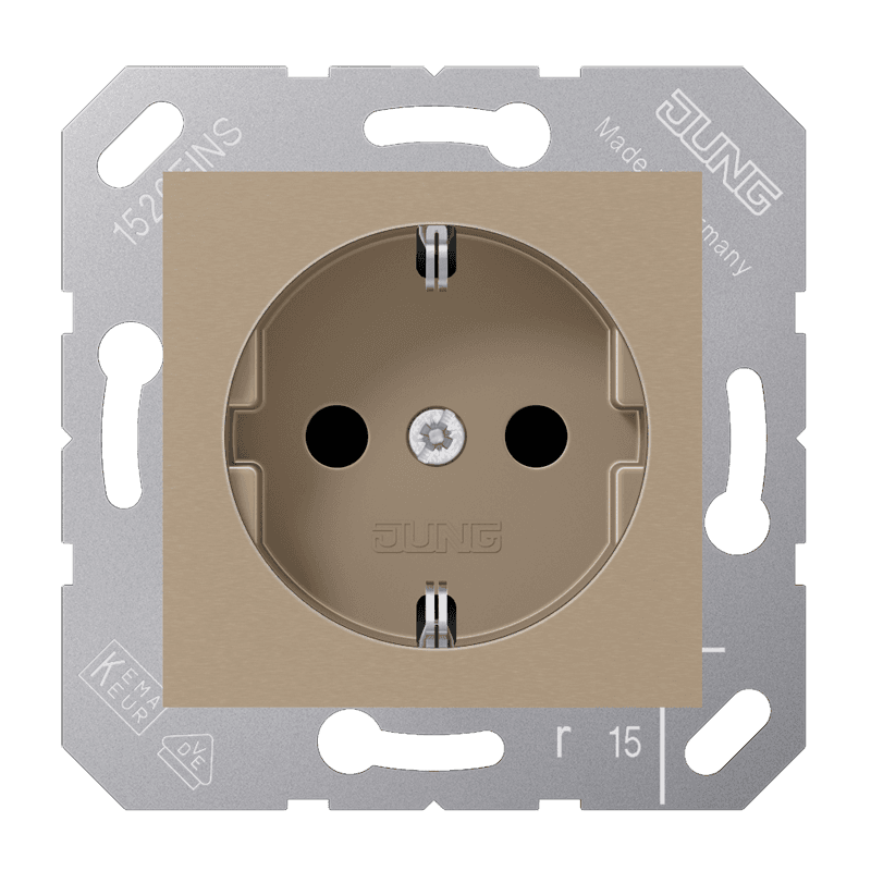 JUNG CD 500/CD plus Бронза Розетка Schuko 16А с пруж зажим для откидной крышки CD5120BFBB