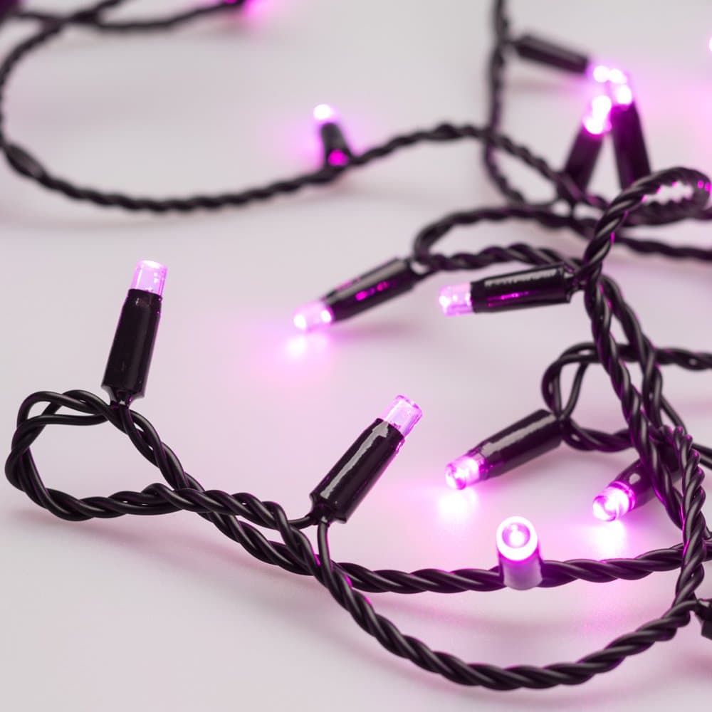 Arlight Светодиодная гирлянда ARD-STRING-CLASSIC-10000-BLACK-100LED-STD PINK (230V, 7W) (Ardecoled, IP65) 025806 — миниатюра 3
