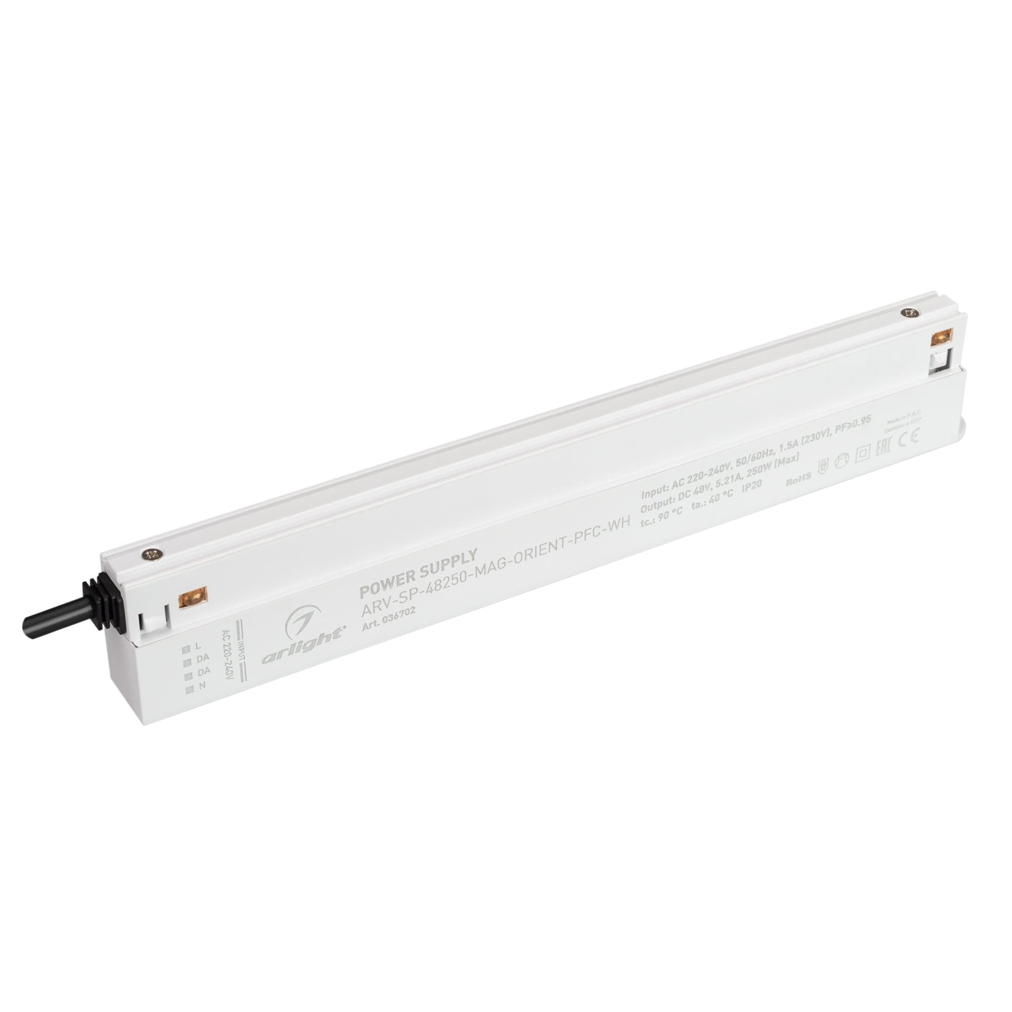Arlight Блок питания ARV-SP-48250-MAG-ORIENT-PFC-WH (48V, 5.21A, 250W) ( IP20 Пластик, 5 лет) 036702 — миниатюра 1