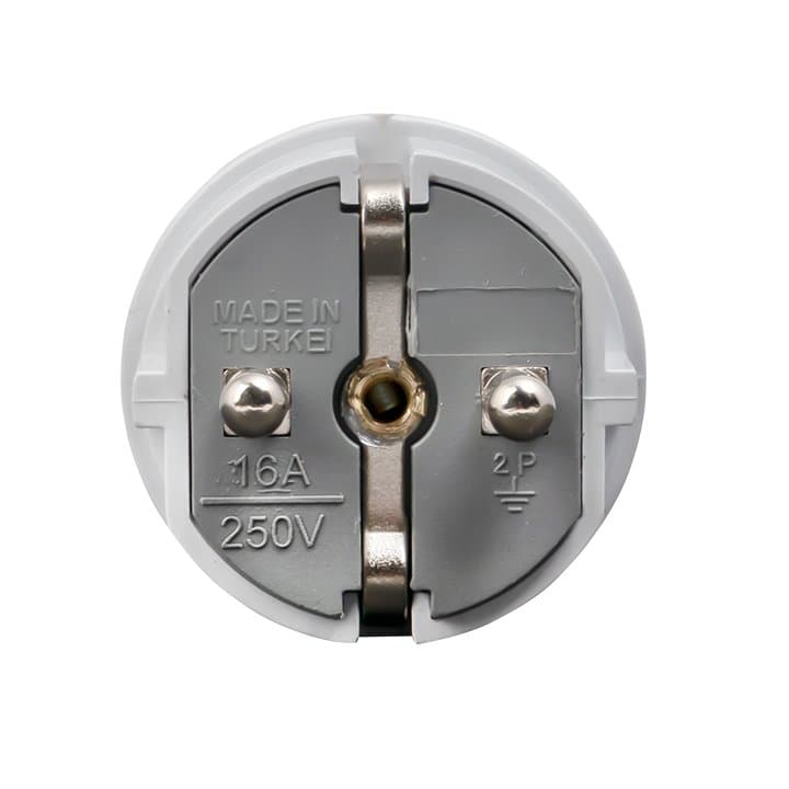 EKF PROxima Вилка прямая усиленная с заземлением белая 16А 250В — миниатюра 3