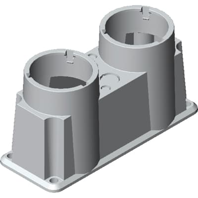 ABB Фланец OEZXC12L нижний (фланец II/C) для рубильников в пласт. боксе, под кабель 2xd20,5 + 2xd10 1SCA022560R5730