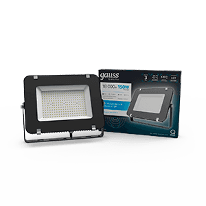 Gauss Прожектор Qplus 150W 18000lm 6500K 175-265V IP65 графитовый LED 690511150