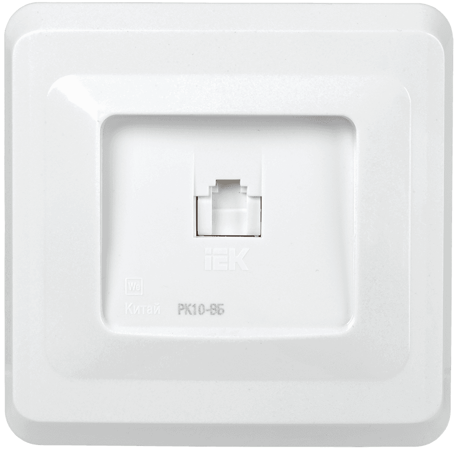IEK VEGA РК10-ВБ Розетка 1-ая комп. RJ45 Cat5e ВЕГА белый — миниатюра 2