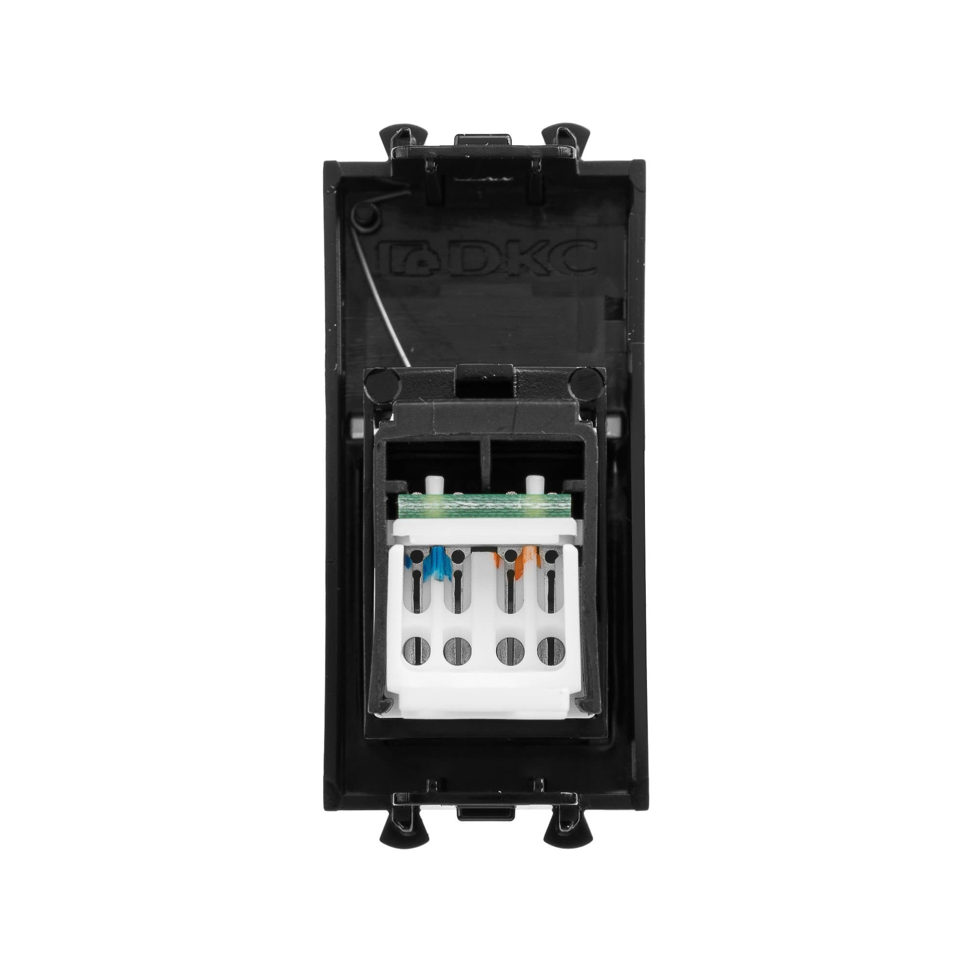 DKC Компьютерная розетка RJ-45 модульная, кат.5е, "Avanti", "Черный матовый", 1 модуль 4412461 — миниатюра 3