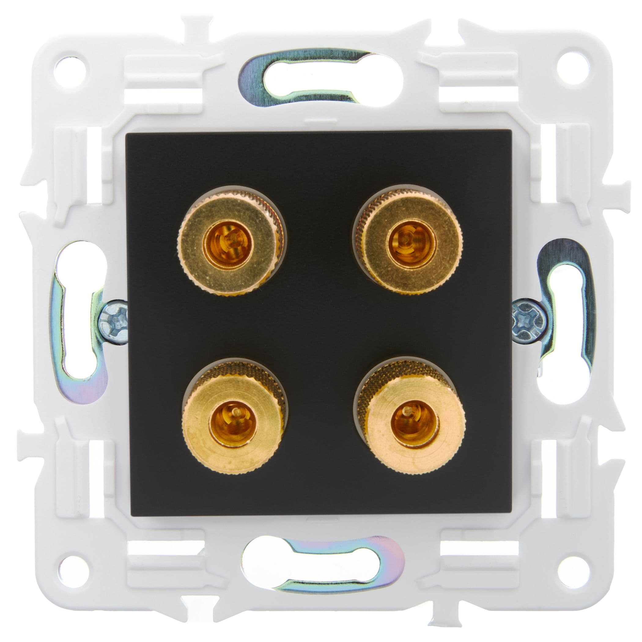 IEK SKANDY Черный Аудиорозетка 4-ая SK-A01Bl — миниатюра 2