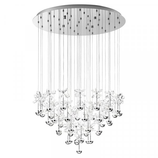 Eglo Подвес LED PIANOPOLI, 43х2,5W(LED), Ø780, H1100, нерж. сталь, хром/хрусталь,прозрачный 93661 — миниатюра 1