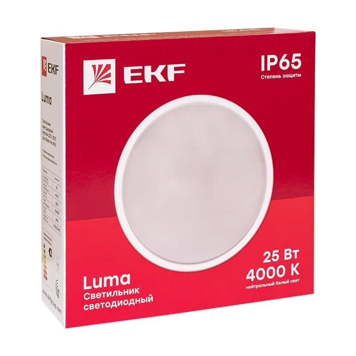 EKF PROxima Светильник светодиодный ЖКХ круг ДПО-2007 25Вт 4000K IP65 — миниатюра 2