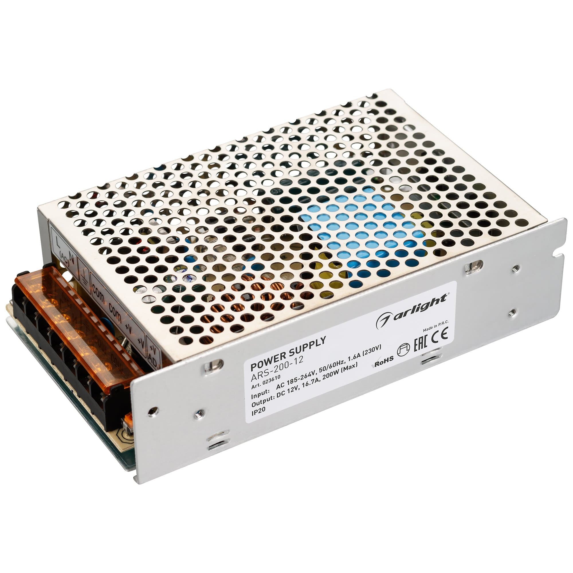 Arlight Блок питания ARS-200-12 (12V, 16.7A, 200W) (IP20 Сетка, 2 года) 023610 — миниатюра 1
