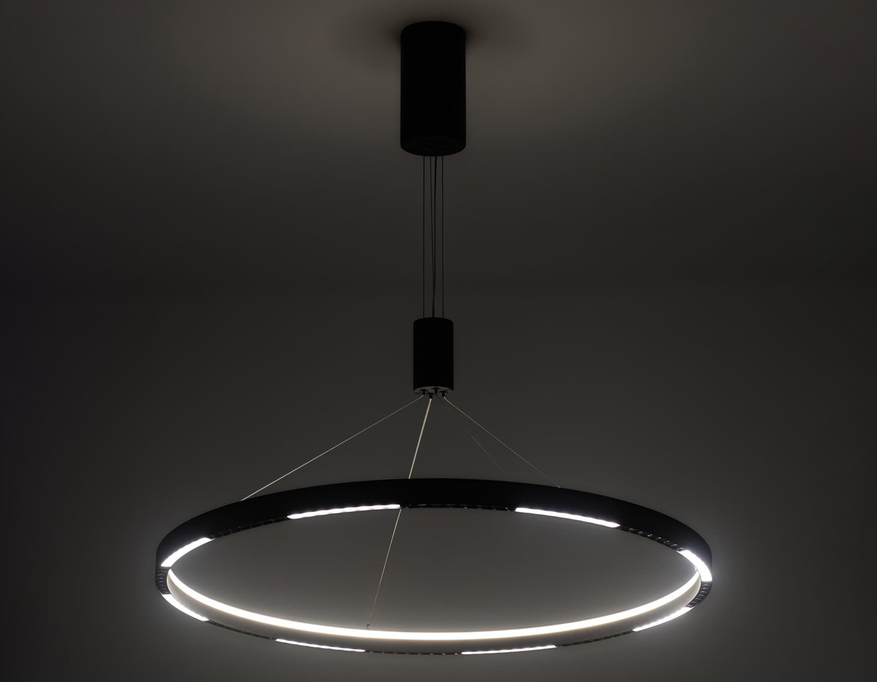 Ambrella Светильник подвесной светодиодный FL5856 BK черный 40W 3000K/4200K/6400K D800*860 (без ПДУ) — миниатюра 3