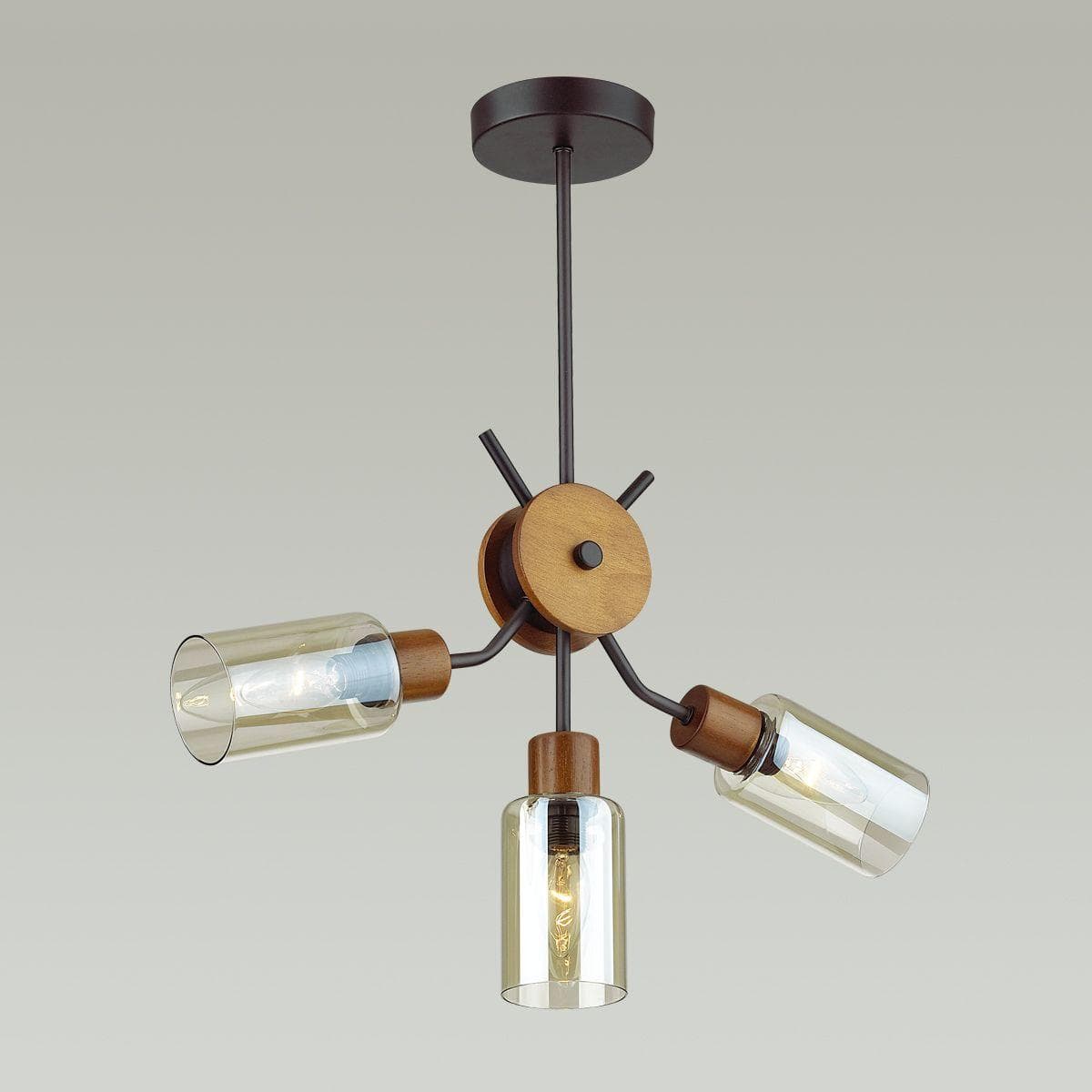 Lumion 4492/3C COUNTY LN21 203 черный, дерево Люстра потолочная E14 3*60W 220V FERN — миниатюра 4