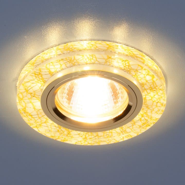 Elektrostandard 8371 MR16 WH/GD / Светильник встраиваемый белый/золото a031514