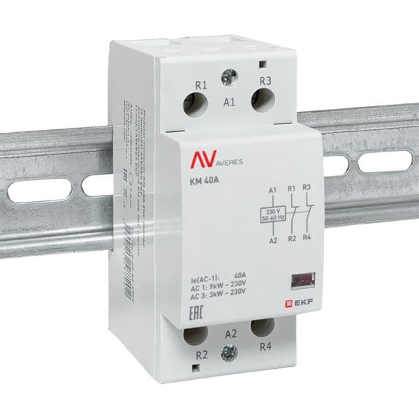 EKF Контактор модульный КМ 40А 2NC 230В АС (2 мод.) AVERES — миниатюра 2