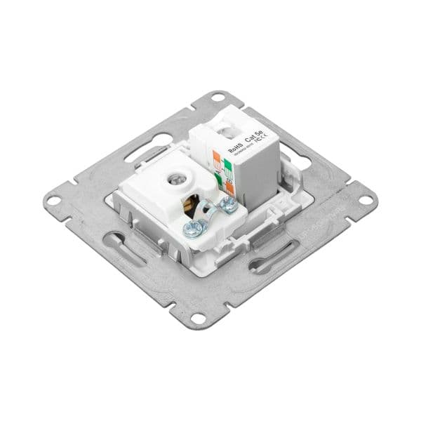 EKF Механизм розетки TV+RJ45 (cat5), алюминий Эпика — миниатюра 12