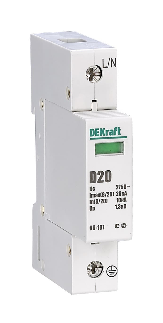 Dekraft Ограничитель перенапряжений 1P 20кА класс D 275В — миниатюра 2