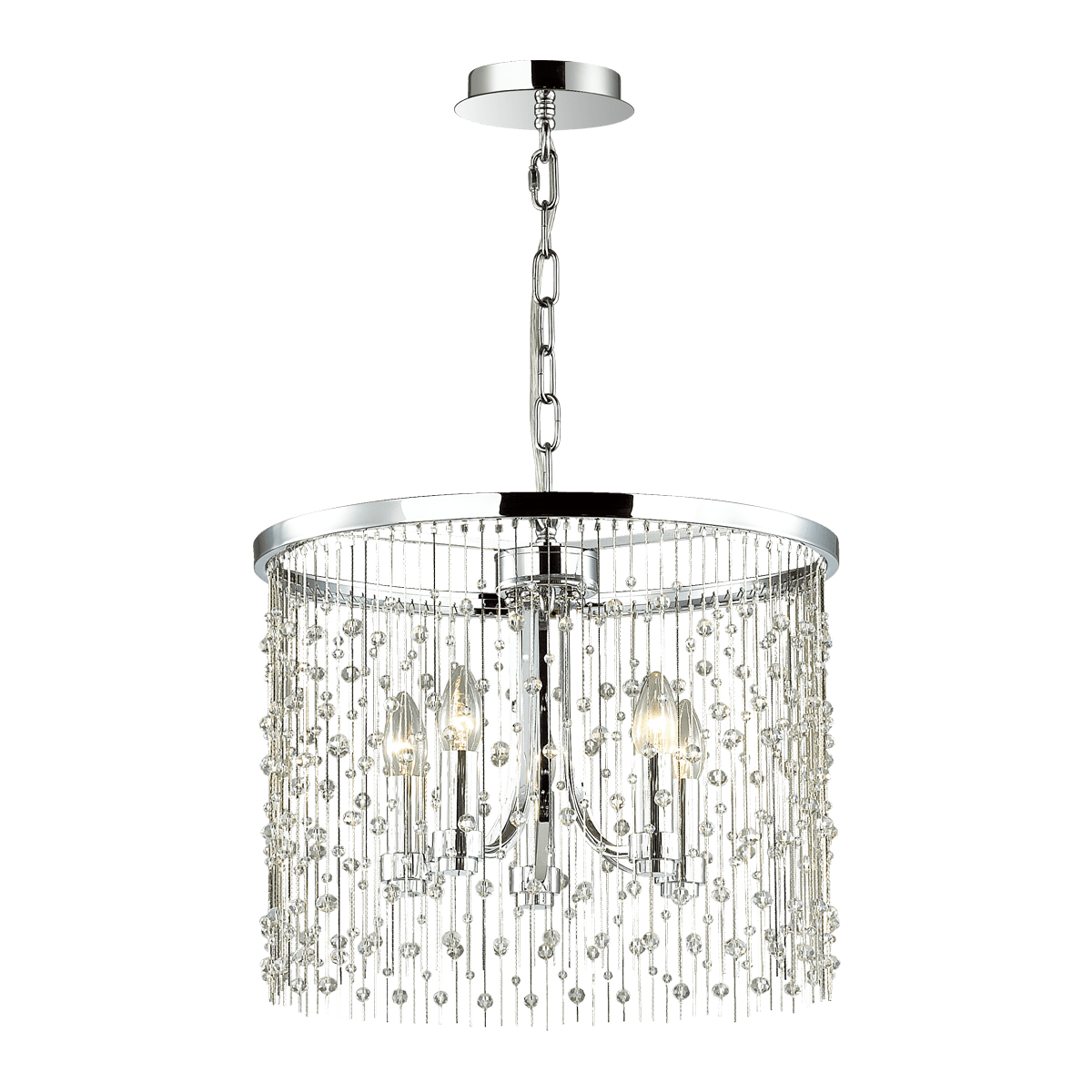 Odeon Light 4845/5 HALL ODL21 341 хром/металл.цепочки /стекло Люстра E14 5*40W RAINI — миниатюра 2
